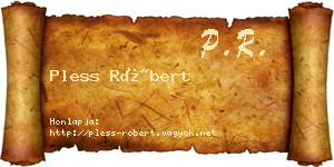 Pless Róbert névjegykártya